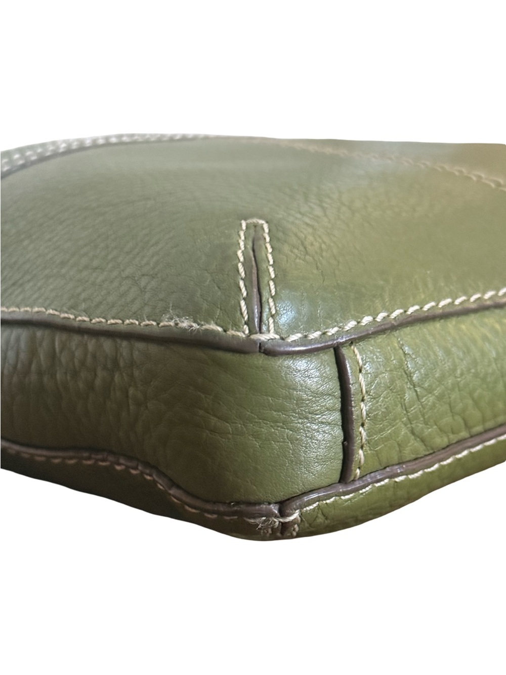 Fossil Olive Green Pebbled Leather Crossbody Bag! - Picture 7 of 14